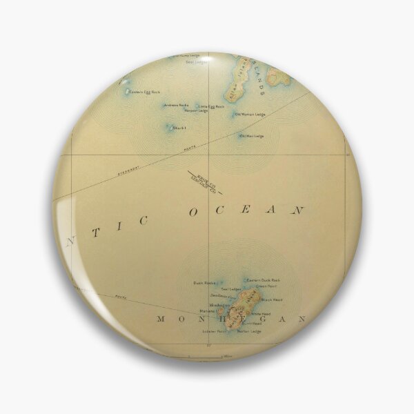 Item preview, Monhegan Maine Vintage Map designed and sold by BeaSchoney.