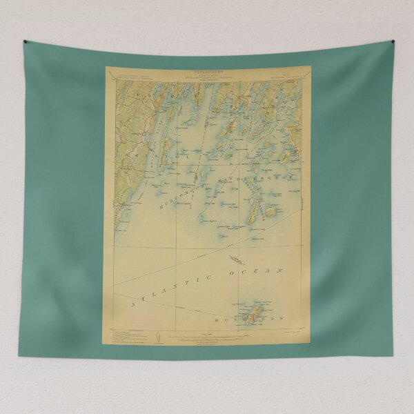 Item preview, Monhegan Maine Vintage Map designed and sold by BeaSchoney.
