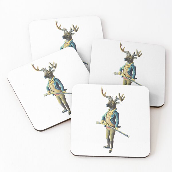 Item preview, Deer Hunter Caricature Rifle Human Animal Hybrid Sticker designed and sold by TastyTonic.