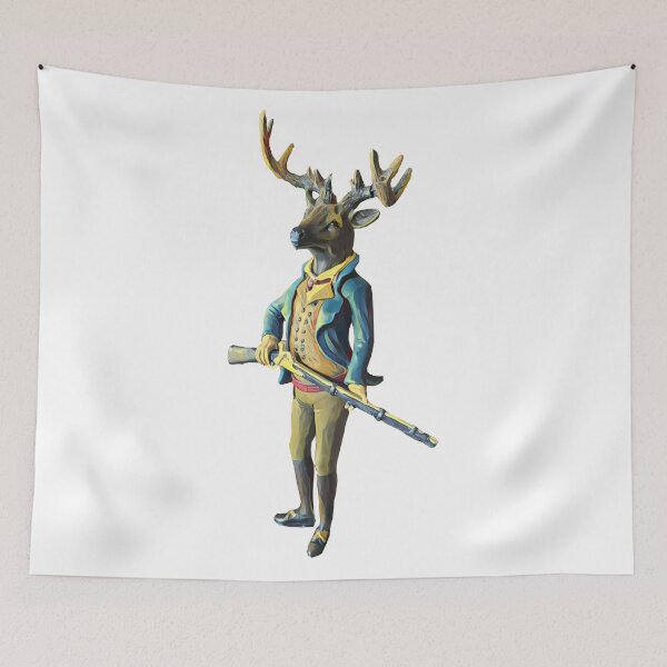 Item preview, Deer Hunter Caricature Rifle Human Animal Hybrid Sticker designed and sold by TastyTonic.