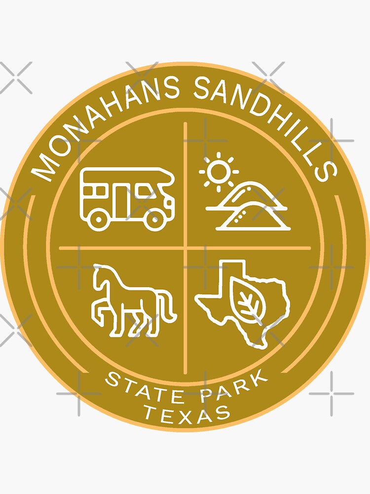 "Monahans Sandhills State Park Texas Heraldic Logo" Sticker for Sale by