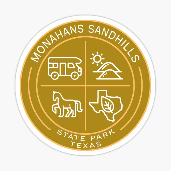 "Monahans Sandhills State Park Texas Heraldic Logo" Sticker for Sale by