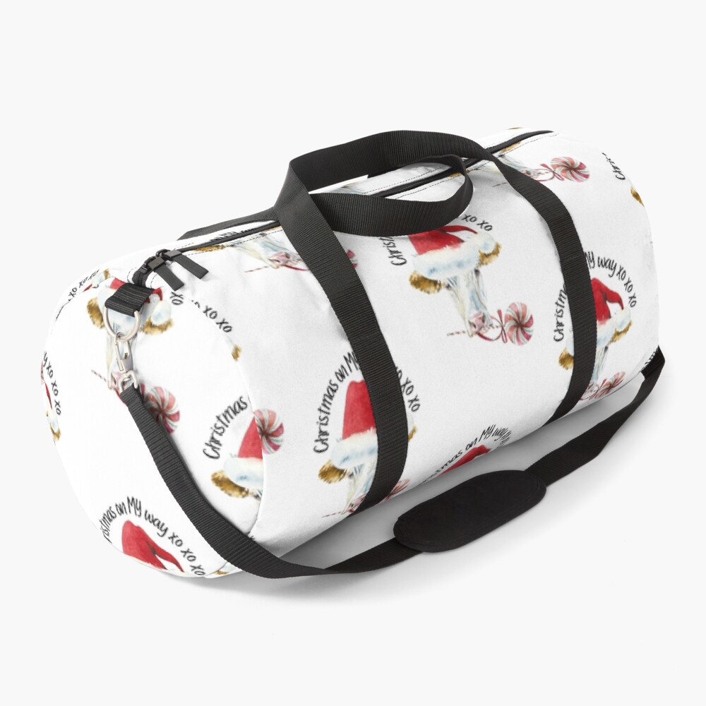 Christmas on MY Way XO XO XO / Funny watercolor art Duffle Bag