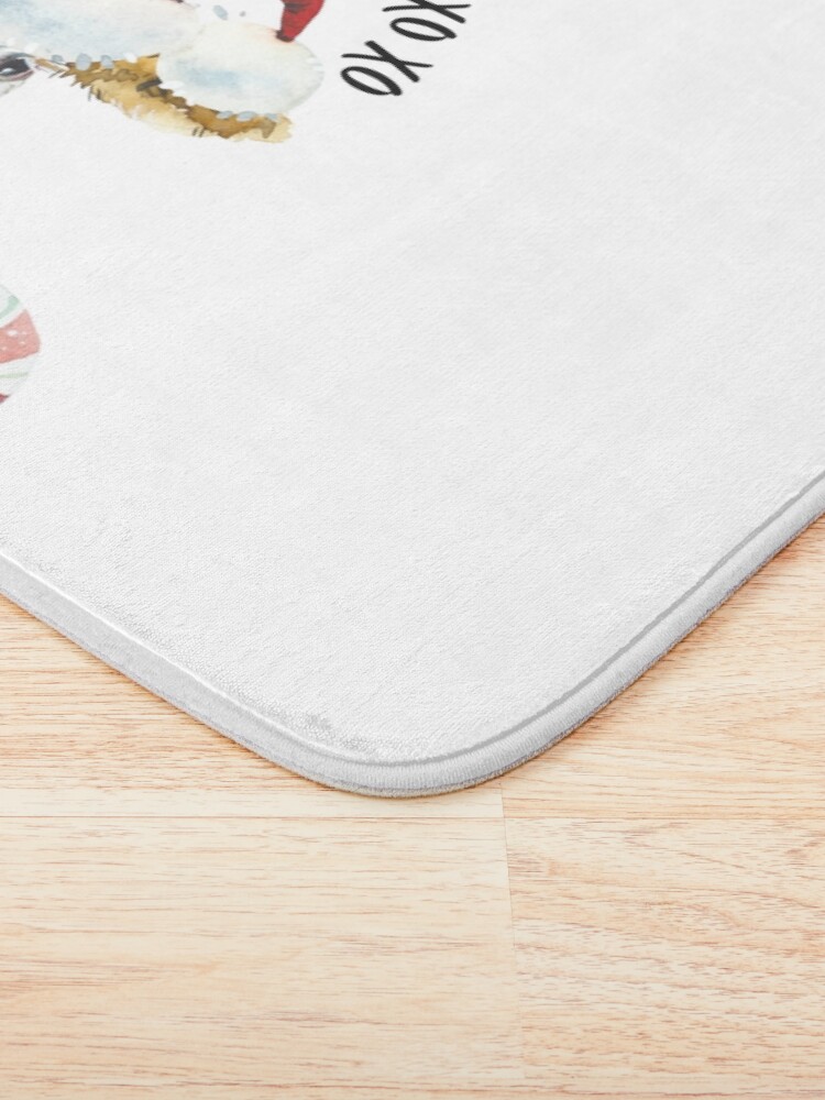 Alternate view of Christmas on MY Way XO XO XO / Funny watercolor art Bath Mat