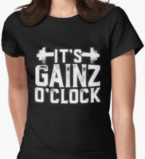 It's Gainz O'Clock Gym Fitness Health Women's Fitted T-Shirt