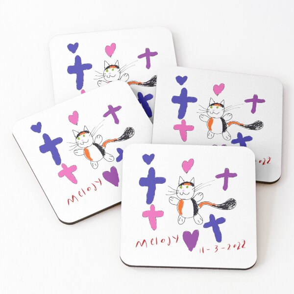 Item preview, My aunts cat surrounded by crosses and hearts designed and sold by VampTreesArt.
