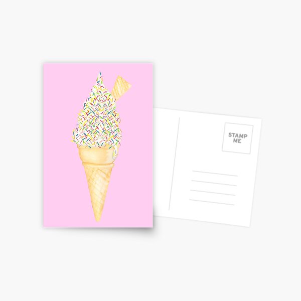 Soft Serve with Sprinkles | Pink Postcard
