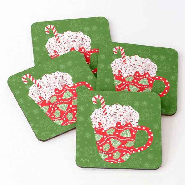 Item preview, Cozy Winter Mugs on Green designed and sold by MarcyBrennanArt.