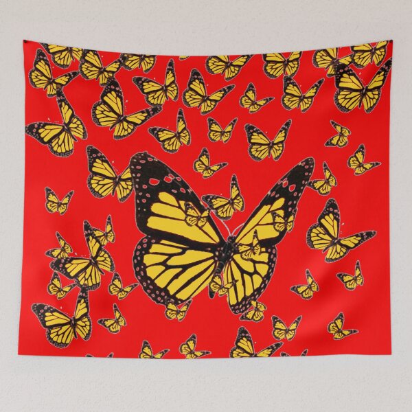 Item preview, ABSTRACT MONARCH BUTTERFLY PATTERNS RED ART designed and sold by sharlesart.