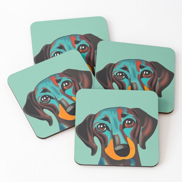 Item preview, A Dachshund with big, floppy ears in a Pop Art style designed and sold by dogpopart.