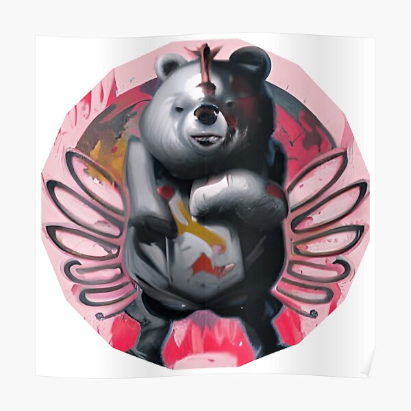 "Half Black Half White Bear" Poster for Sale by zheworkstudio Redbubble