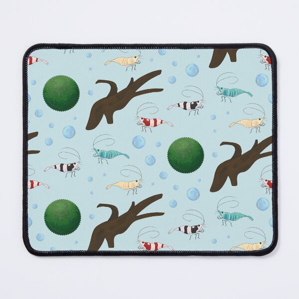 Item preview, Caridina Freshwater Shrimp in Crystal Red, Crystal Black, Blue Bolt, and Golden Bee with Moss Ball and Driftwood Sticker Sheet designed and sold by SnowAfterFyre.