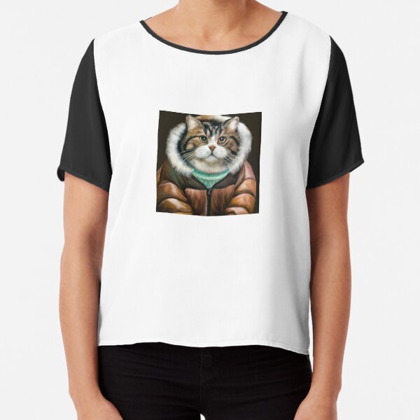 Cute cat wearing a puffer jacket Sticker for Sale by OverdriveMusic