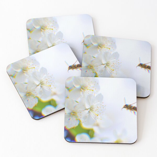 Item preview, Psychedelic Flying Bee White Flowers designed and sold by Stonio.