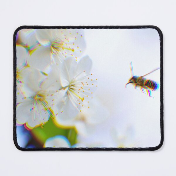 Item preview, Psychedelic Flying Bee White Flowers designed and sold by Stonio.