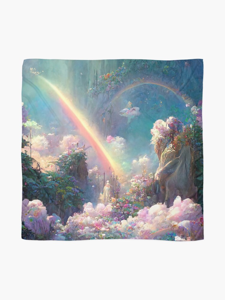 Alternate view of Rainbow World Abstract Art Print Scarf