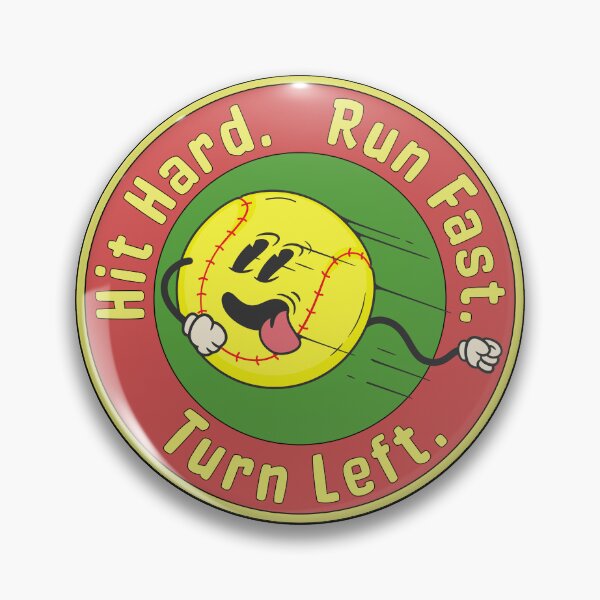Item preview, Softball - 3 Basic Rules: Hit Hard, Run Fast, Turn Left designed and sold by Batty4Boba.