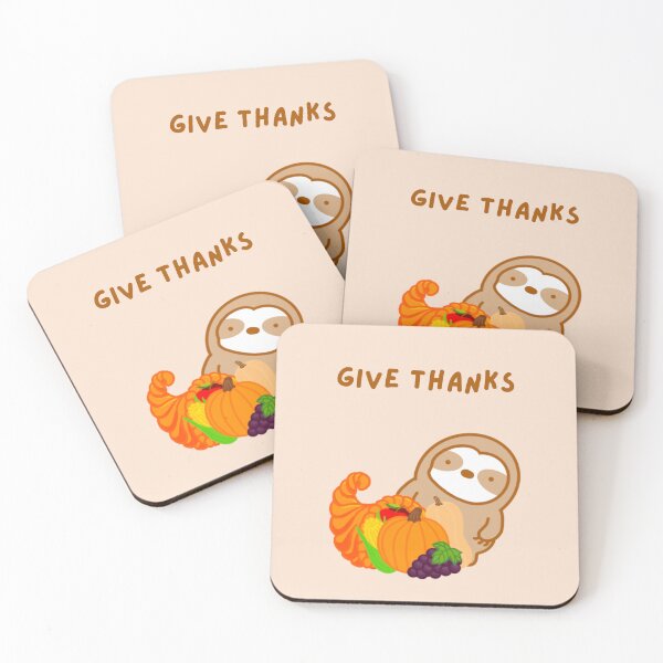 Item preview, Thanksgiving Give Thanks Sloth designed and sold by theslothinme.