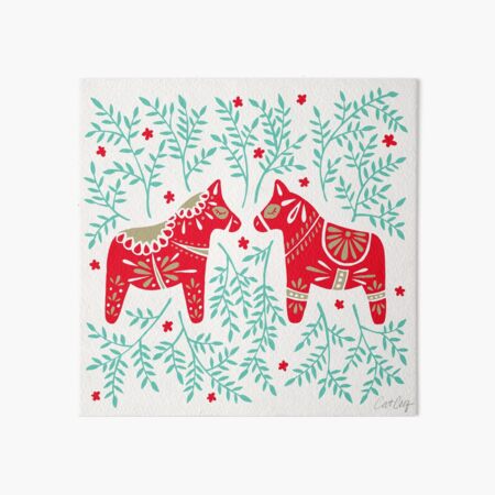 Item preview, Swedish Dala Horses – Red & Mint Palette designed and sold by Cat Coquillette.