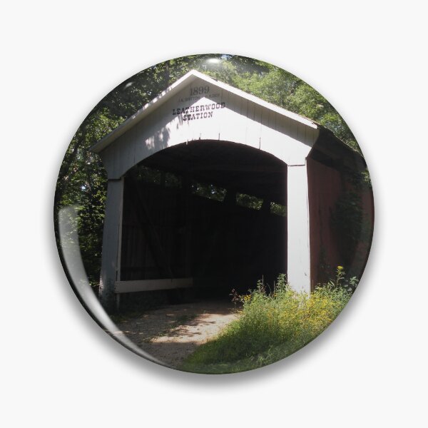 Item preview, Leatherwood Station Covered Bridge in Indiana designed and sold by gotucoveredart.