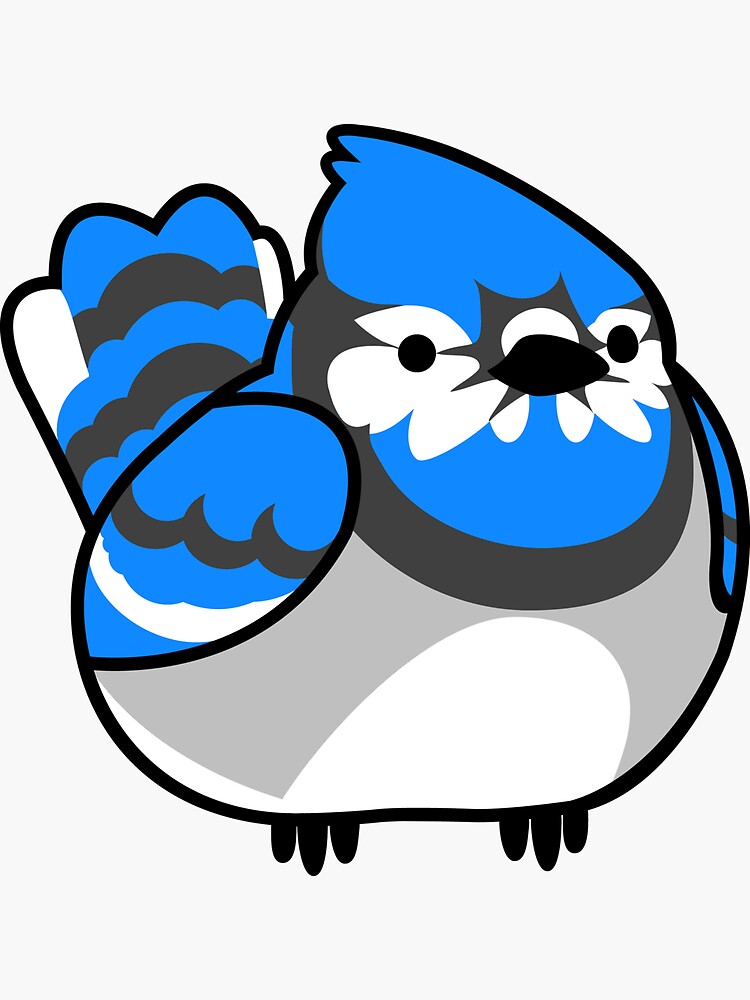 "Cute Round Blue Jay" Sticker for Sale by Sylvanbirds Redbubble