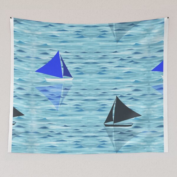 Item preview, sailboats, ships, boracay, sea, day, light, blue dream, waves, reflections, tranquility, smoothness, relaxation, rest designed and sold by Maria Mihailova.