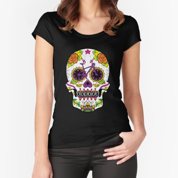 Vista previa del artículo con la obra «Sugar Skull Dia De Los Muertos MTB Halloween», diseñado y vendido por Sarcastic And Funny.