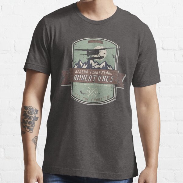 Alaska Floatplane Adventures | Vintage Fly the Frontier Bushpilot DHC-2 Beaver Floatplane Outfitters Design Essential T-Shirt