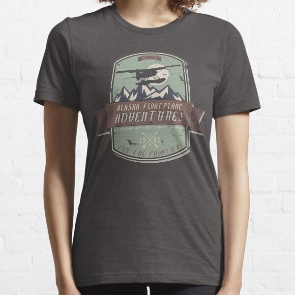 Alaska Floatplane Adventures | Vintage Fly the Frontier Bushpilot DHC-2 Beaver Floatplane Outfitters Design Essential T-Shirt