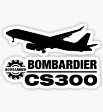 Bombardier CS300 - Silhouette (Black) Sticker