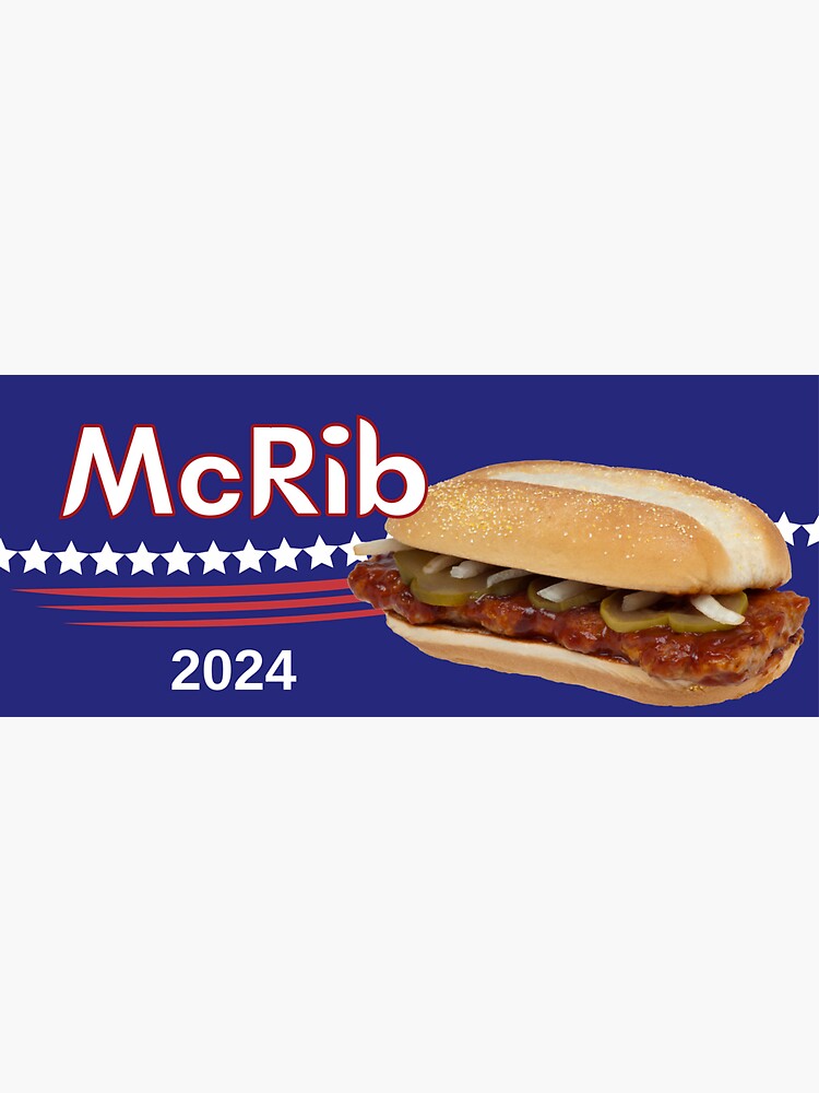 "McRib 2024 McDonald's Bumper Sticker" Sticker for Sale by