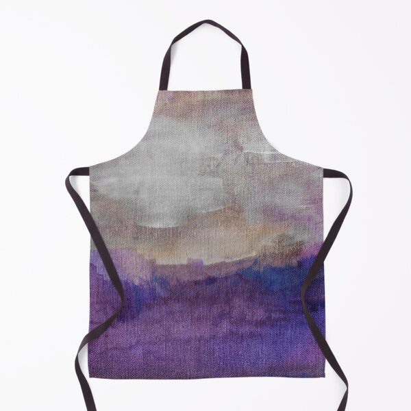 Item preview, Semi-abstract taupe sky and purple canyon in acrylic wash on textured canvas designed and sold by robinyukiko.
