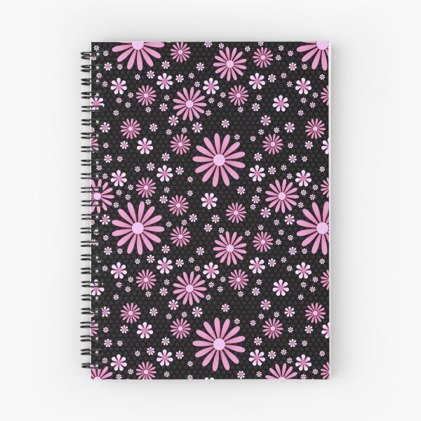 Item preview, Flower Power Pink on Black designed and sold by PaperRain.