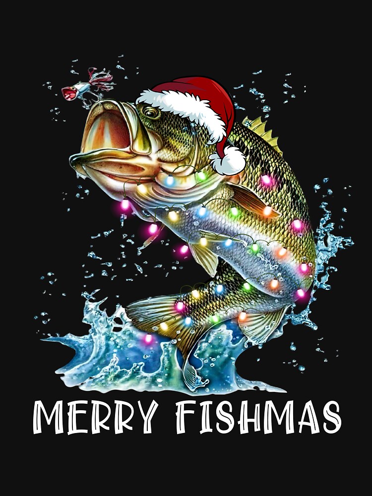 Disover Funny Fish Christmas For Men Grandpa Fishing Lovers Dad Men T-Shirt