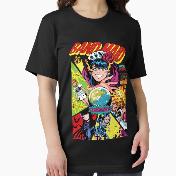 Amazon.co.jp: BANDMAID10周年お盟主アメコミTシャツMサイズ黒未