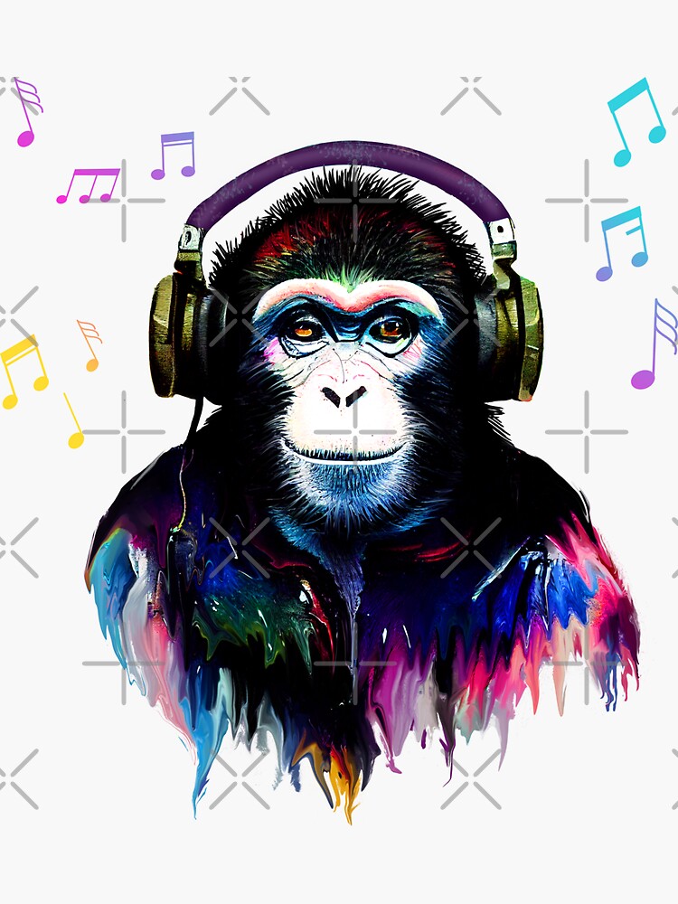 Monkey with headphones artist  Banksy DJ Monkey Oil Painting