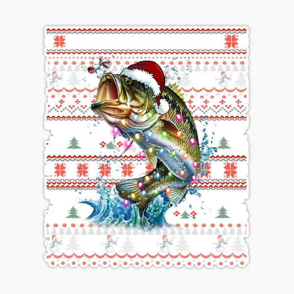 Funny Ugly Fish Santa Hat Wearing Christmas For Men Grandpa Fishing Lovers  Sticker for Sale by KylerHowell