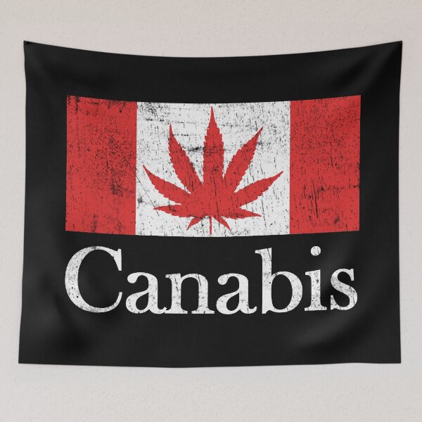 Item preview, Canada Canabis retro flag, red plant, canada funny t-shirt. designed and sold by US50.