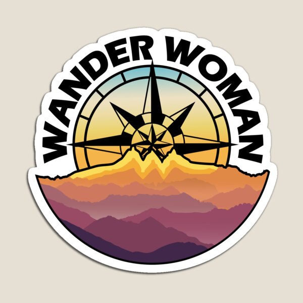 Artikelvorschau, Wander Woman T-Shirt * Sunset & Mountains * Für weibliche Reisende, Boho, Vanlife, Camping, Wandern entworfen und verkauft von MyThingNow.
