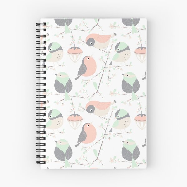 Item preview, cute birds on branch repeat  pattern designed and sold by Angela Sbandelli.