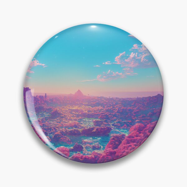 Item preview, Alien Vaporwave Ocean Landscape designed and sold by MegaStarbeard.