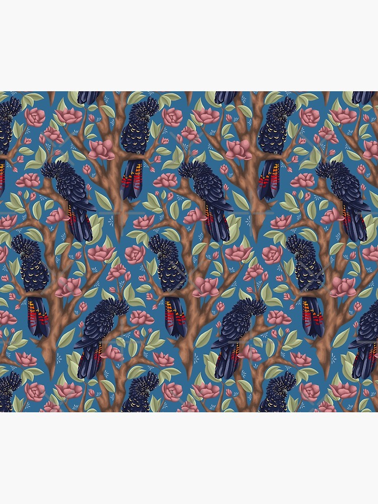 Thumbnail 6 of 6, Throw Blanket, Black Cockatoos designed and sold by smoothfoxill.