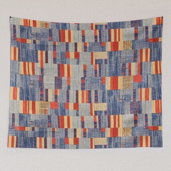 Item preview, denim and fabric patchwork pattern designed and sold by earth-artists.