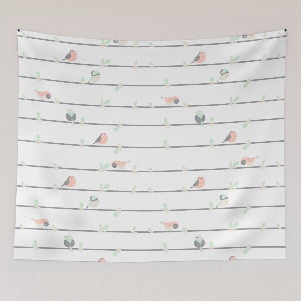 Item preview, birds on stripes designed and sold by Angela Sbandelli.
