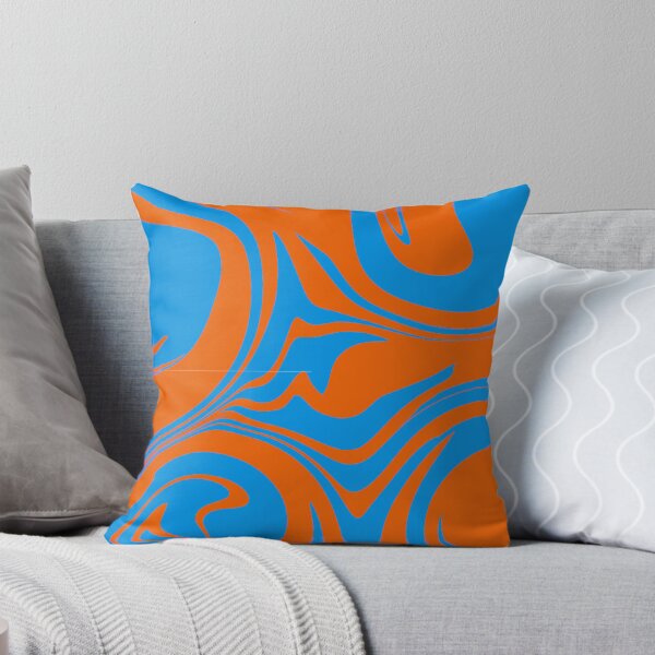Item preview, Retro Orange Winter Abstract Pillow designed and sold by AzatZakarian.
