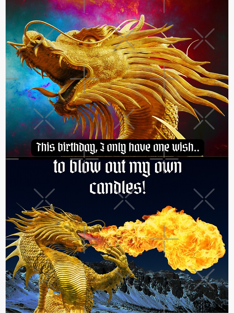 "Dragon Birthday Card This birthday I only have one wish..to blow out