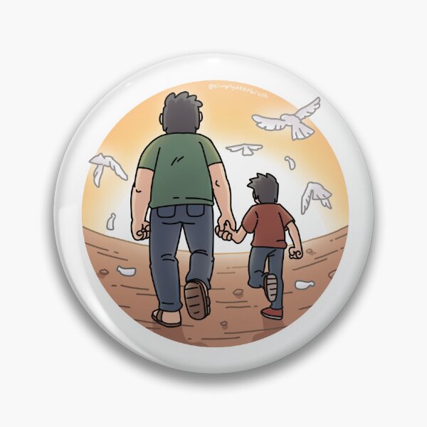 Item preview, Father Dad and Son Holding Hand Cartoon designed and sold by SimplyDeepBrush.