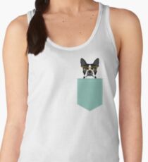 Darby - Boston Terrier pet design with hipster glasses in bold and modern colors for pet lovers Women's Tank Top