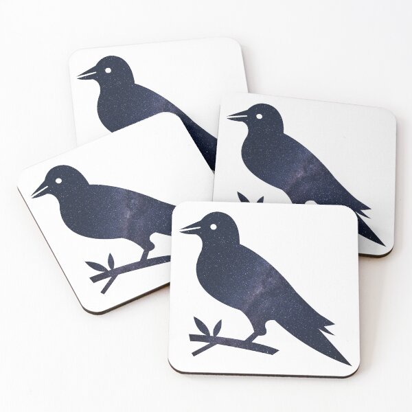 Item preview, Glowing Milky Way On Dark Sky Crow | Cute Crow designed and sold by BopleDesigns.