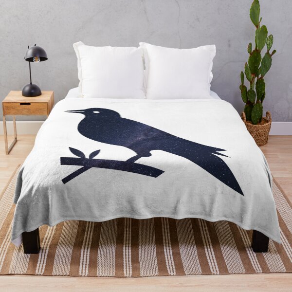 Item preview, Glowing Milky Way On Dark Sky Crow | Cute Crow designed and sold by BopleDesigns.